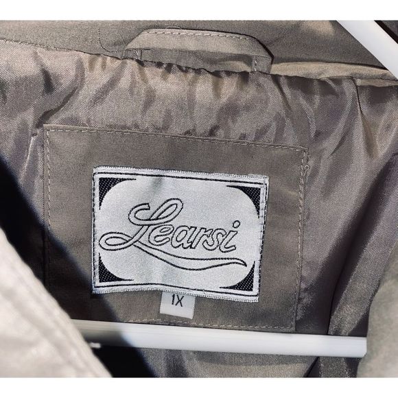 Vintage Learsi Zippered & Buttoned Cinched Waist Tan Raincoat 1X - Picture 12 of 12